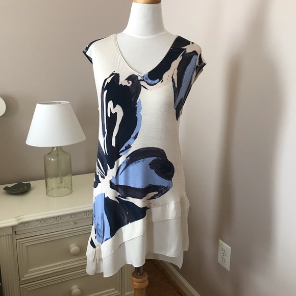 ANTHROPOLOGIE DELETTA GAELLE ABSTRACT FLORAL TOP - Picture 1 of 8